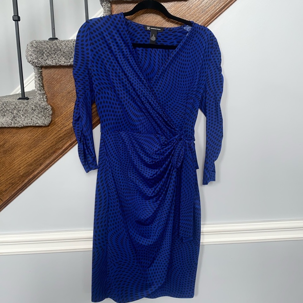 INC International Concepts Business Casual Wrap Dress Size Small 3/4 sleeves